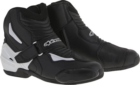 Alpinestars Mens Pair SMX-1R Black White Motorcycle Riding Street Racing Boots | JT's CYCLES