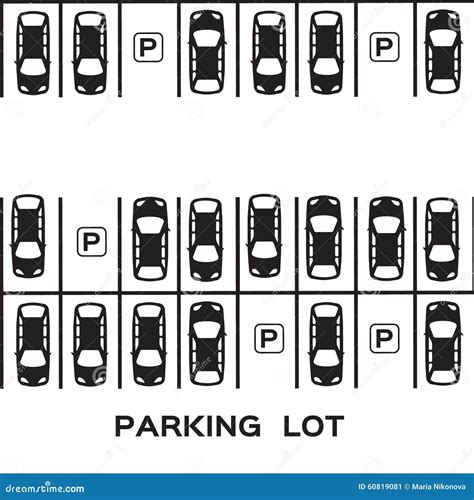 Top View Parking Lot Cartoon Vector | CartoonDealer.com #60819081