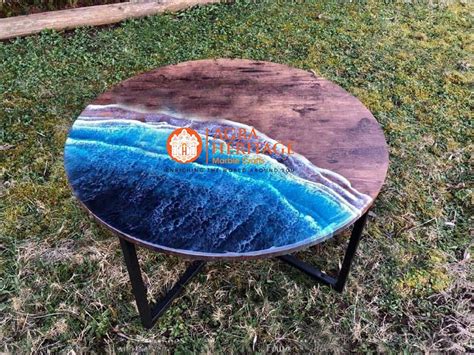 Epoxy Dining Table, Round Ocean Resin River Epoxy River Table Deco | eBay