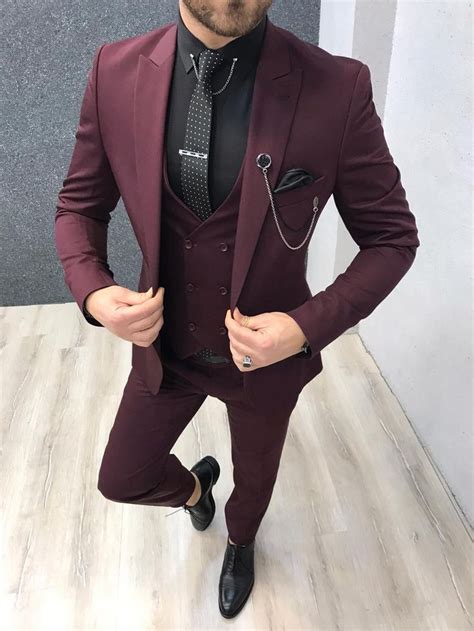 Lancaster Burgundy Slim Fit Suit | Slim fit suits, Slim fit suit men, Dress suits for men