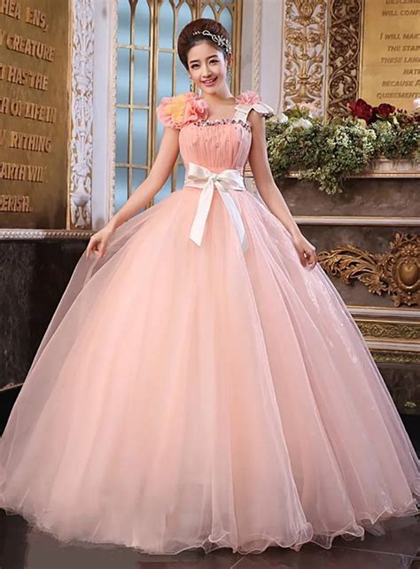 Women 2016 Cinderella dresses tulle pink straps lace up back bow ...