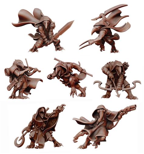 Kenku Bundle of 7 Resin Miniature Dnd Miniatures Dungeons & Dragons ...