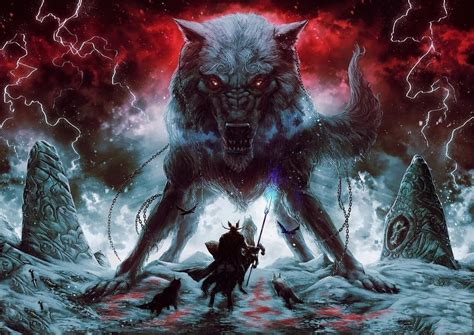 Battle | Fantasy kunst, Nordische mythologie, Wolfskunst