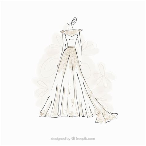 Premium Vector | Bride dress sketch