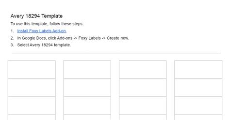 Avery 18294 Template For Google Docs