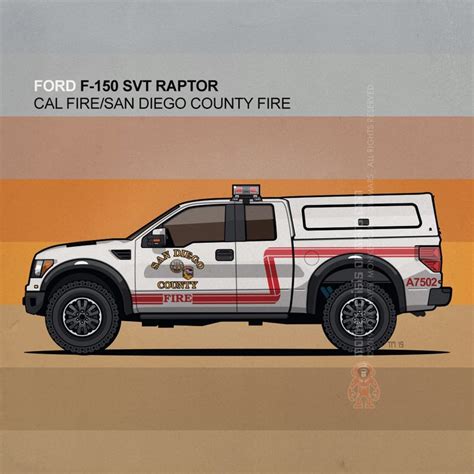 2010 Cal Fire/ San Diego County Fire Ford F-150 SVT Raptor Fire Truck ...