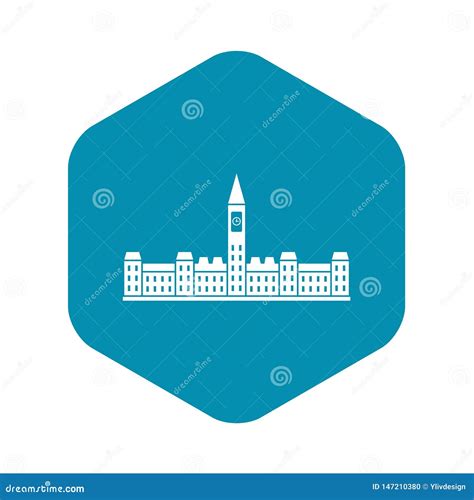 Parliament Building of Canada Icon, Simple Style Stock Vector - Illustration of clock, landmark ...