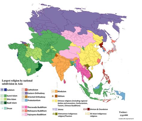 South Asia Religion Map