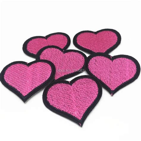 Aliexpress.com : Buy Yiasangly 5pcs Pink Heart Embroidered Iron on ...