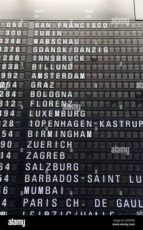 Airport departures board - timetable schedule of Frankfurt Airport, Germany Stock Photo - Alamy