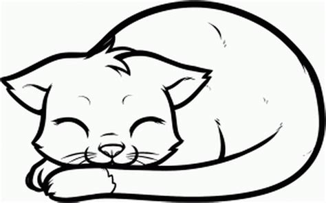 Cute Cat Laying Down Drawing - Cartoon Cat Laying Down Drawing | Bochicwasure