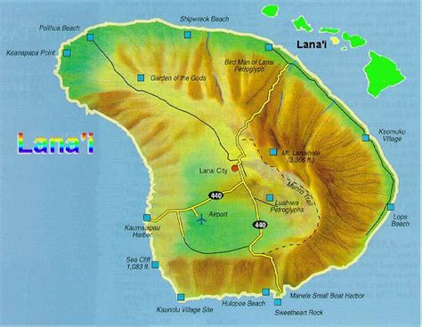 MAP OF LANAI HAWAII, Free Geographic Map of Lanai Hawaii