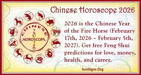 Chinese Horoscope 2026 - The Year Of The Fire Horse | SunSigns.Org