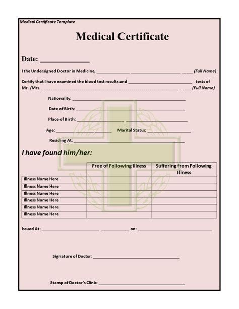 15+ Medical Certificate Templates For Sick Leave – Pdf, Docs In Free Fake Medical Certificate ...