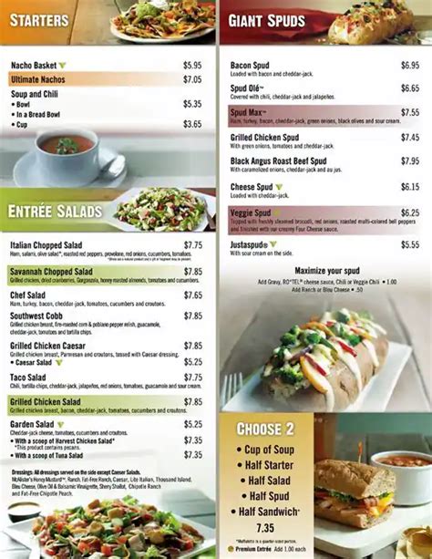 Mcalister's Printable Menu