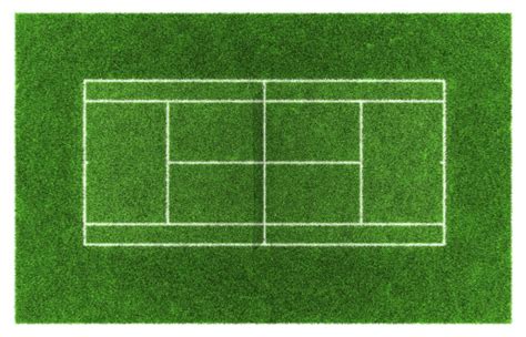 Green Grass Tennis Court From A Birdseye View Stock Photo - Download ...