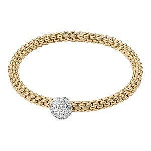 Fope Flex' It Solo 18ct yellow & white gold diamond bracelet - Ernest ...