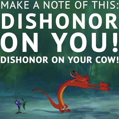 Mushu Dishonor On Your Cow, Disney Movies, Disney Stuff, How To Make ...