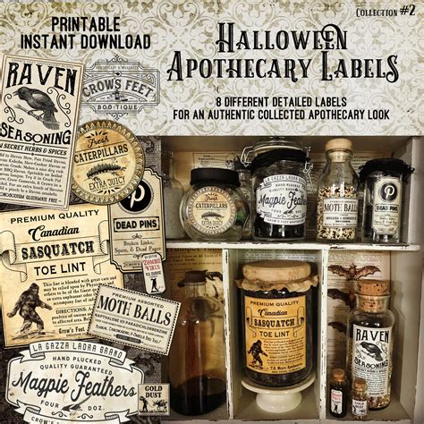 Vintage Look Potion Labels 2 Halloween Apothecary Labels for | Etsy