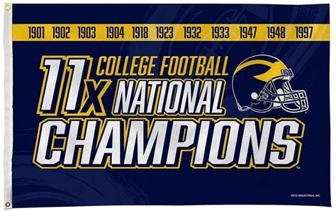 Michigan Wolverines 3x5 Flag Banner 11X Time Football National - Etsy | Michigan wolverines ...