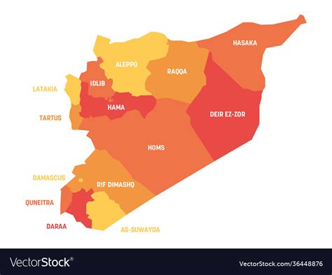 Syria - map governorates Royalty Free Vector Image