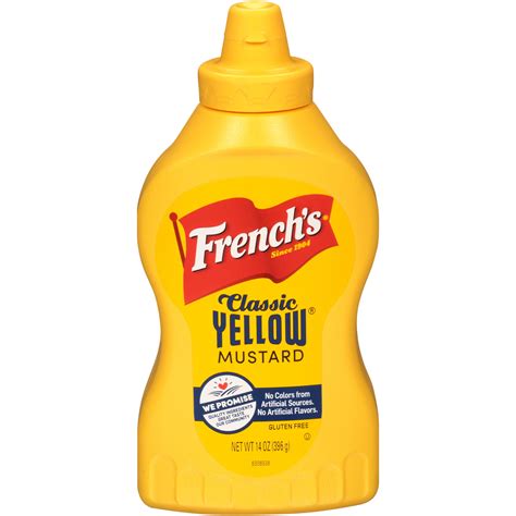 French's Classic Yellow Mustard, No Artificial Colors, 14 oz - Walmart ...