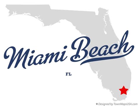 Map of Miami Beach, FL, Florida