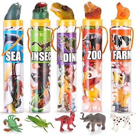 joyin toy 69 pieces natural world animal dinosaur insect sea animal farm animal figures mini ...