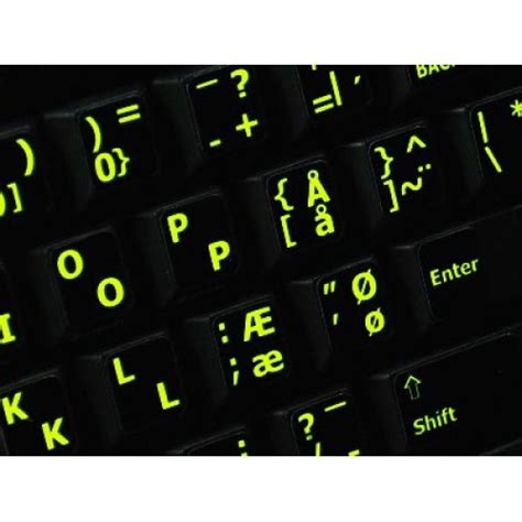 Danish glowing keyboard stickers