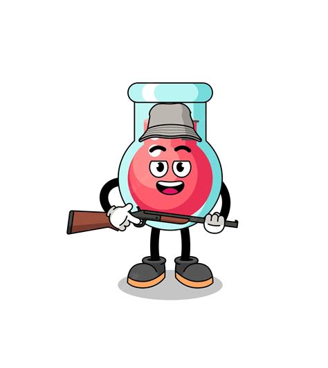 Premium Vector | Cartoon illustration of laboratory beaker hunter