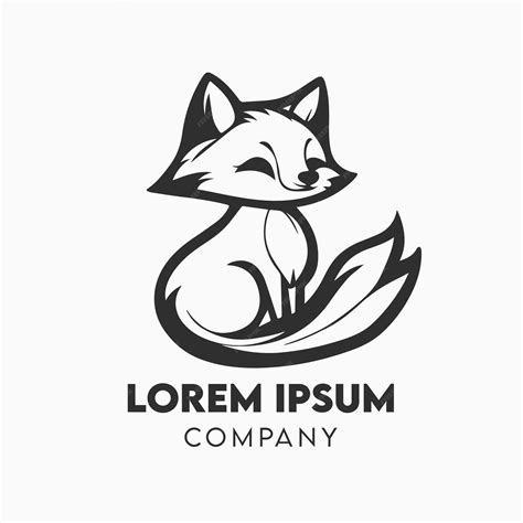 Vector Black and White Fox Logo Design Template | Premium AI-generated ...