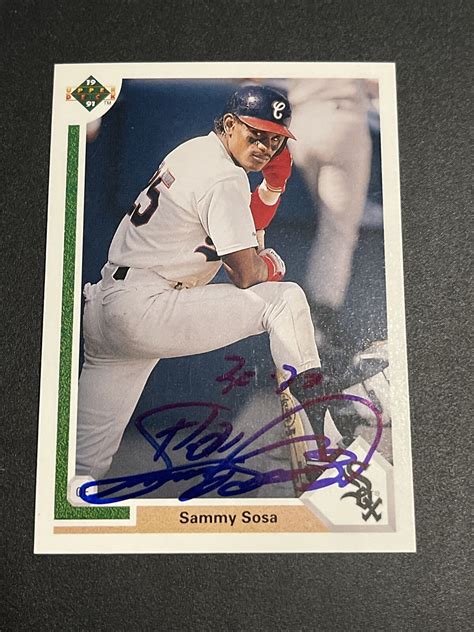 1991 UpperDeck Baseball SAMMY SOSA Autograph #265 “30 • 70”- NO COA - White Sox | eBay