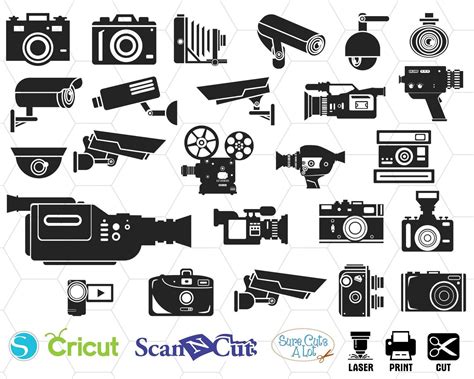 Camera svg bundle, camera clipart, photography svg, camera cut file, camera silhouette, camera ...