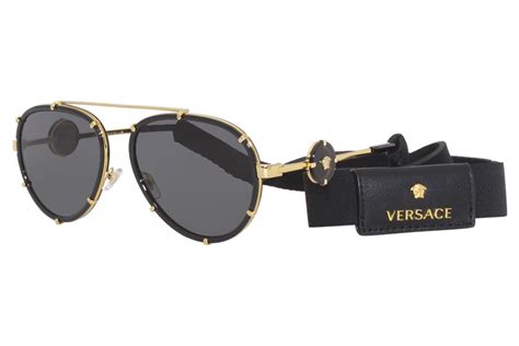 Versace Sunglasses Women VE2232 143887 Black/Dark Grey 61-18-145mm ...