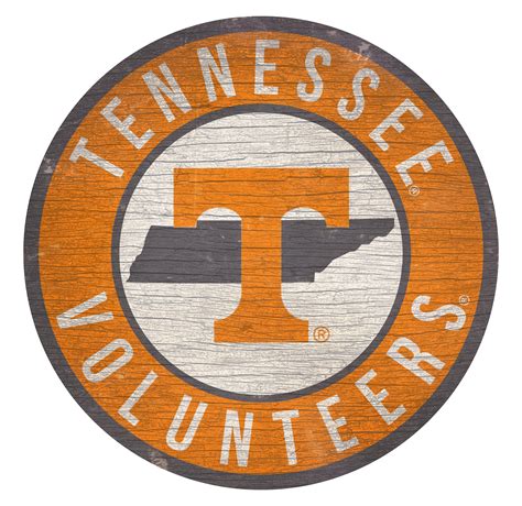 Tennessee Volunteers Sign Wood 12 Inch Round State Design - Sports Fan Shop