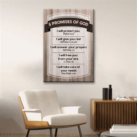 5 Promises of God wall art canvas – Furmaly