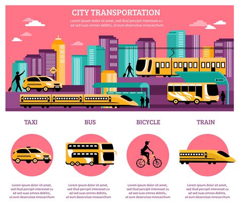 City Transportation Infographics Layout 476341 Vector Art at Vecteezy