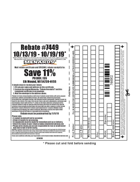 Menards Rebate Form Print - Printable Form 2024