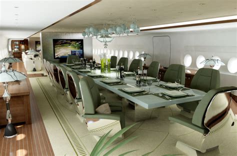 Airbus A380-800 Dining Room by Edése Doret | Private jet interior ...