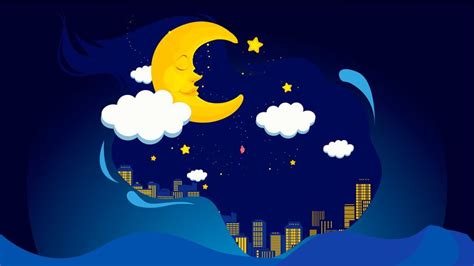 Cartoon Cute Night Starry Sky Background Illustration | Ilustrasi ...