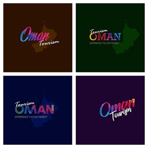 Premium Vector | Tourism oman typography logo background set