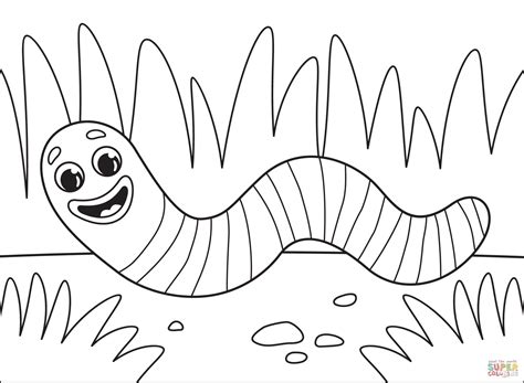 Worm coloring page | Free Printable Coloring Pages