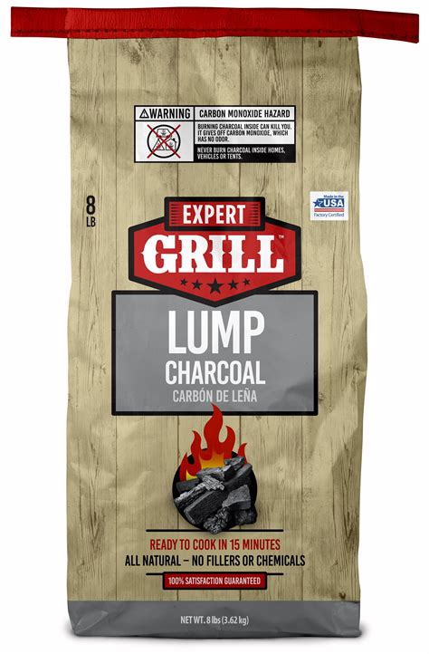 Expert Grill Lump Charcoal, All Natural Hardwood Charcoal, 8 lbs - Walmart.com