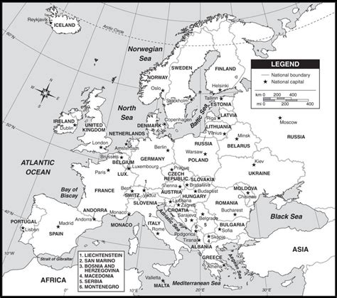 Outline Map Of Europe Countries And Capitals With Map Of Europe With ...