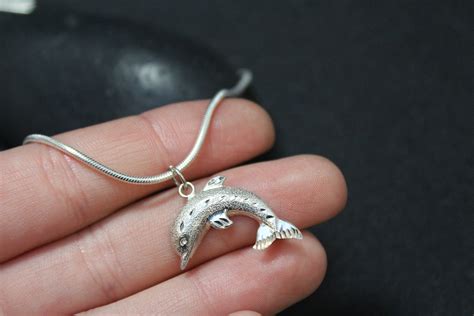 Sterling Silver Dolphin Necklace, Dolphin Jewelry, Sterling Silver Dolphin Pendant, Tropical ...