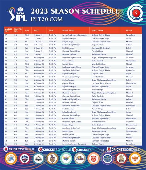 IPL Schedule PDF Download 2023 (Download Match Dates in PDF or Image ...