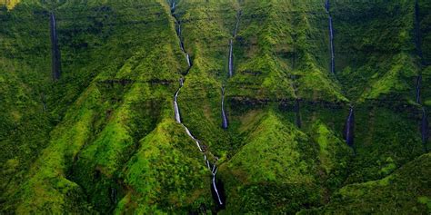 Honokohau Falls On The Island Of Kauai, Hawaii