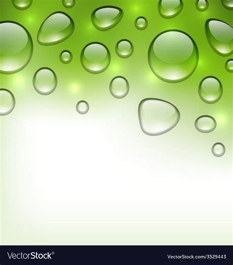 Water abstract green background with drops place Vector Image