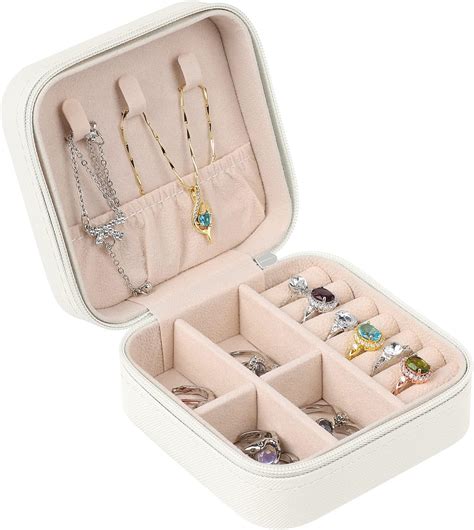 Luckious Jewellery Box - Portable Travel Jewelry Organiser for Rings, Earrings, Necklace, and ...