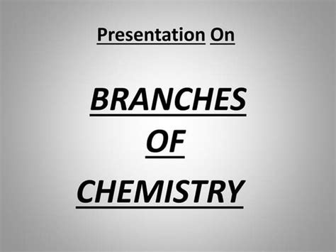 Branches of science